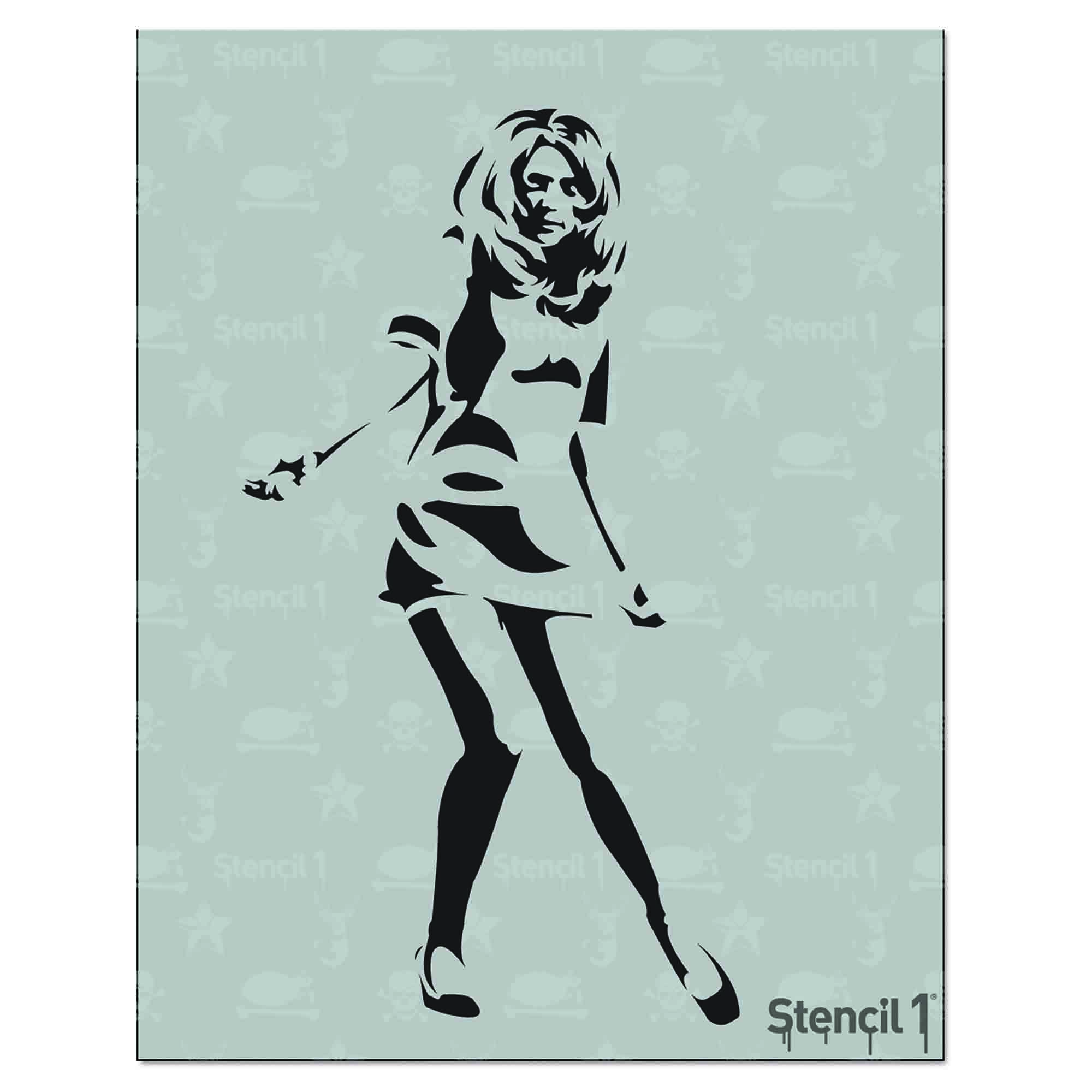 Go Go Girl Stencil (8.5"x11")