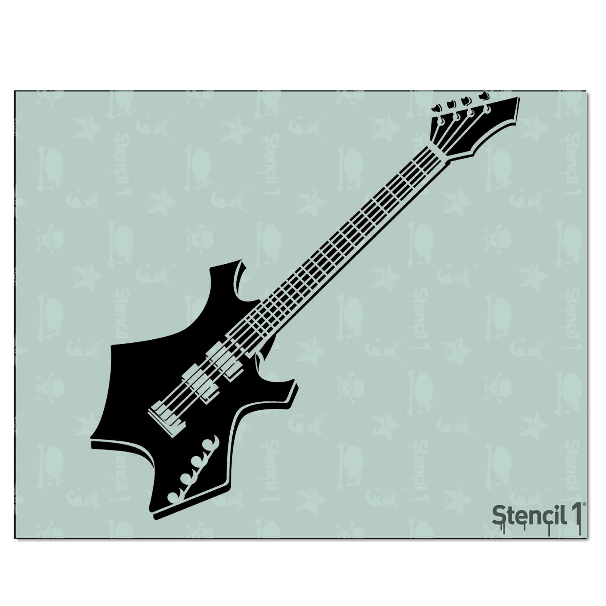Guitar Stencil (8.5″x11″) Stencil 1