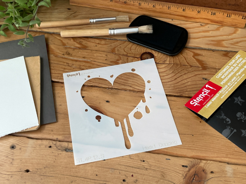 Heart Dripping Stencil – Small (5.75″x6″)