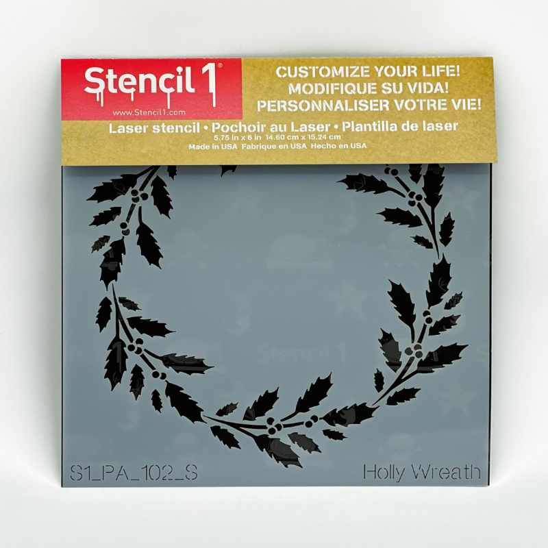 Holly Wreath Stencil – Small (5.75" x 6") - Image 3