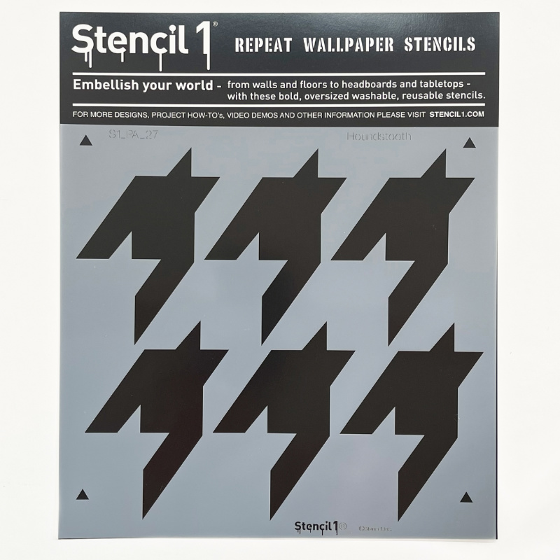 Houndstooth Repeat Pattern Wall Stencil (11"x11") - Image 9