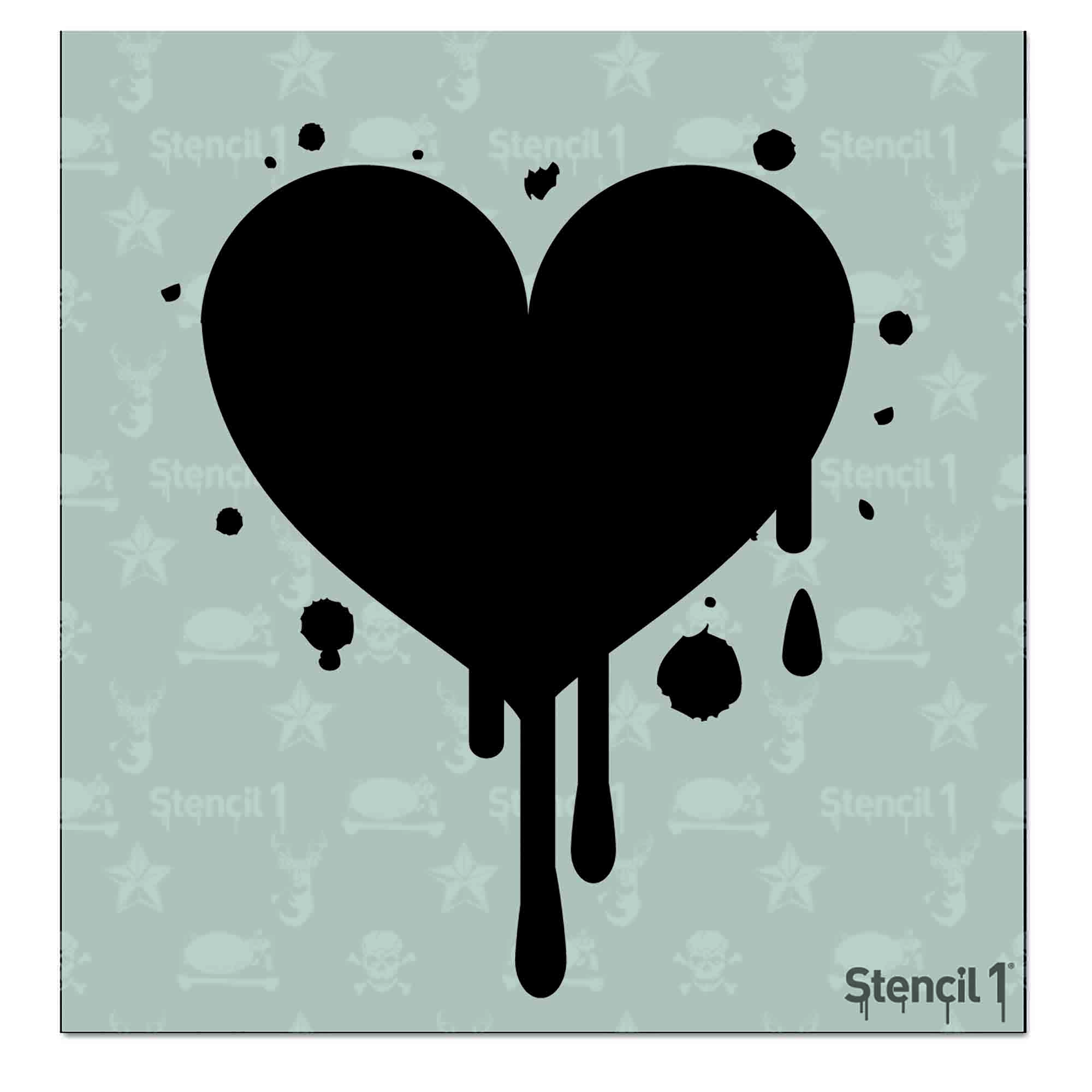 Heart Dripping Stencil - Small (5.75"x6")