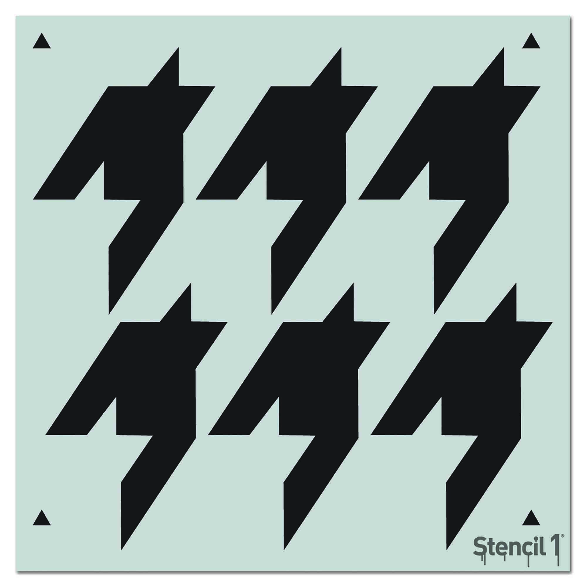 Houndstooth Repeat Pattern Wall Stencil (11"x11")