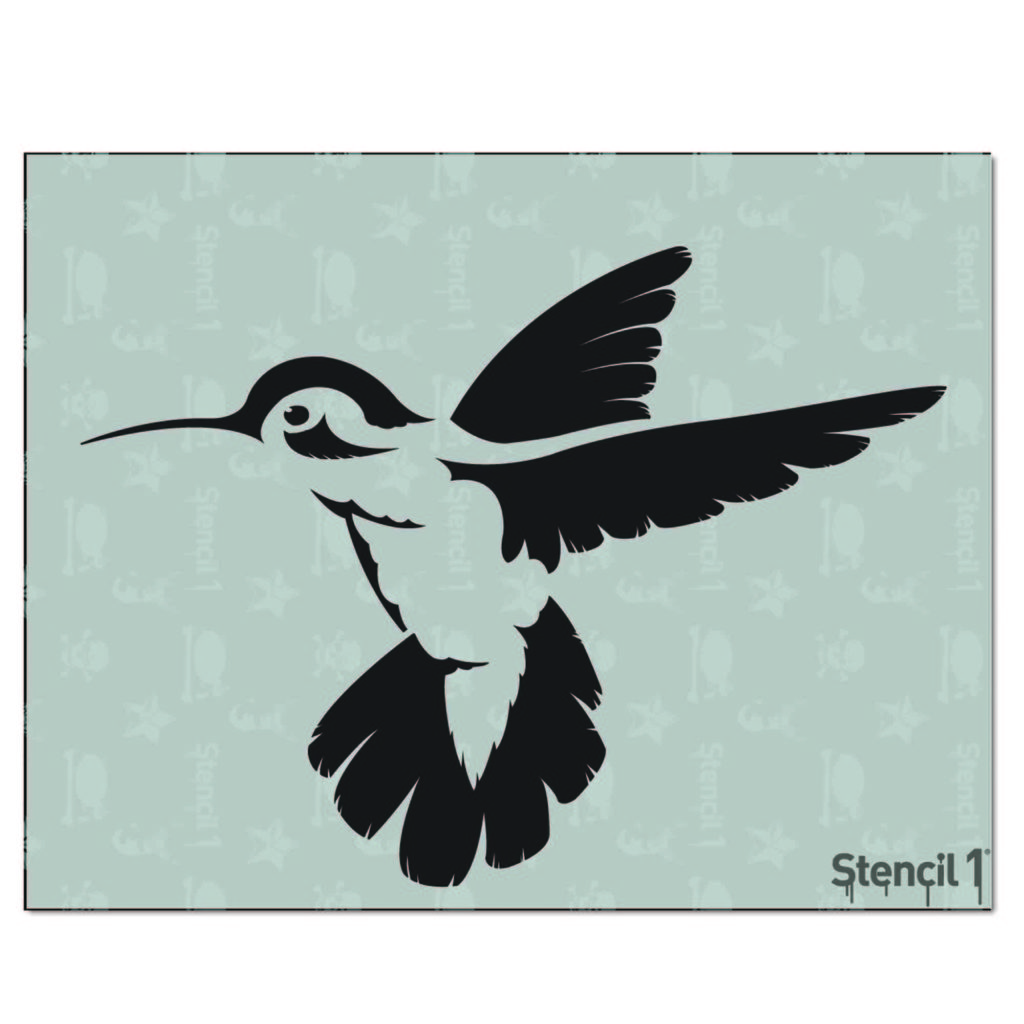 Hummingbird Stencil (8.5″x11″) Stencil 1