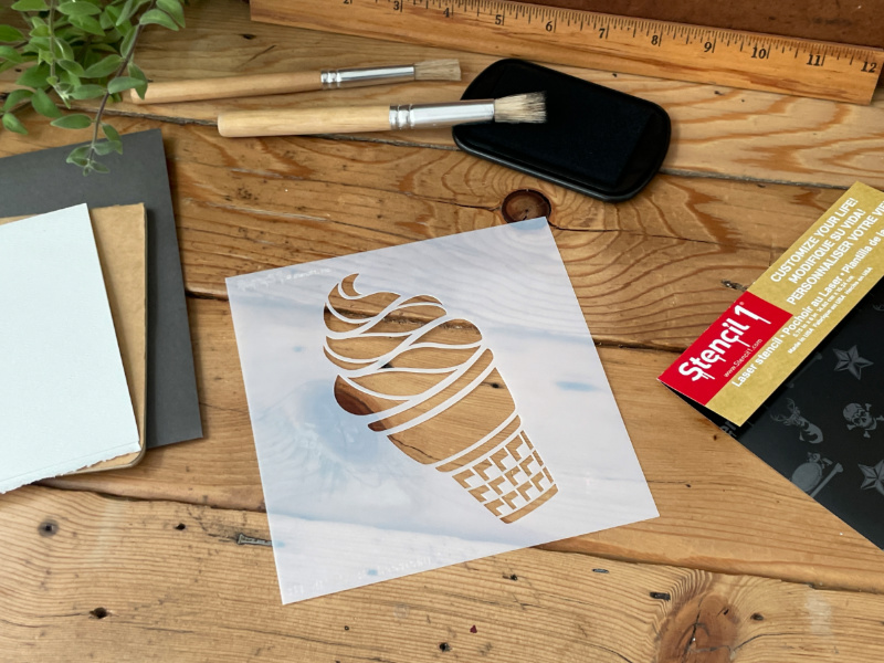 Ice Cream 2 Stencil -Small (5.75"x6") - Image 6