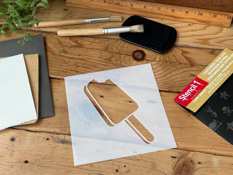 Ice Cream 4 Stencil -Small (5.75"x6") - Image 5