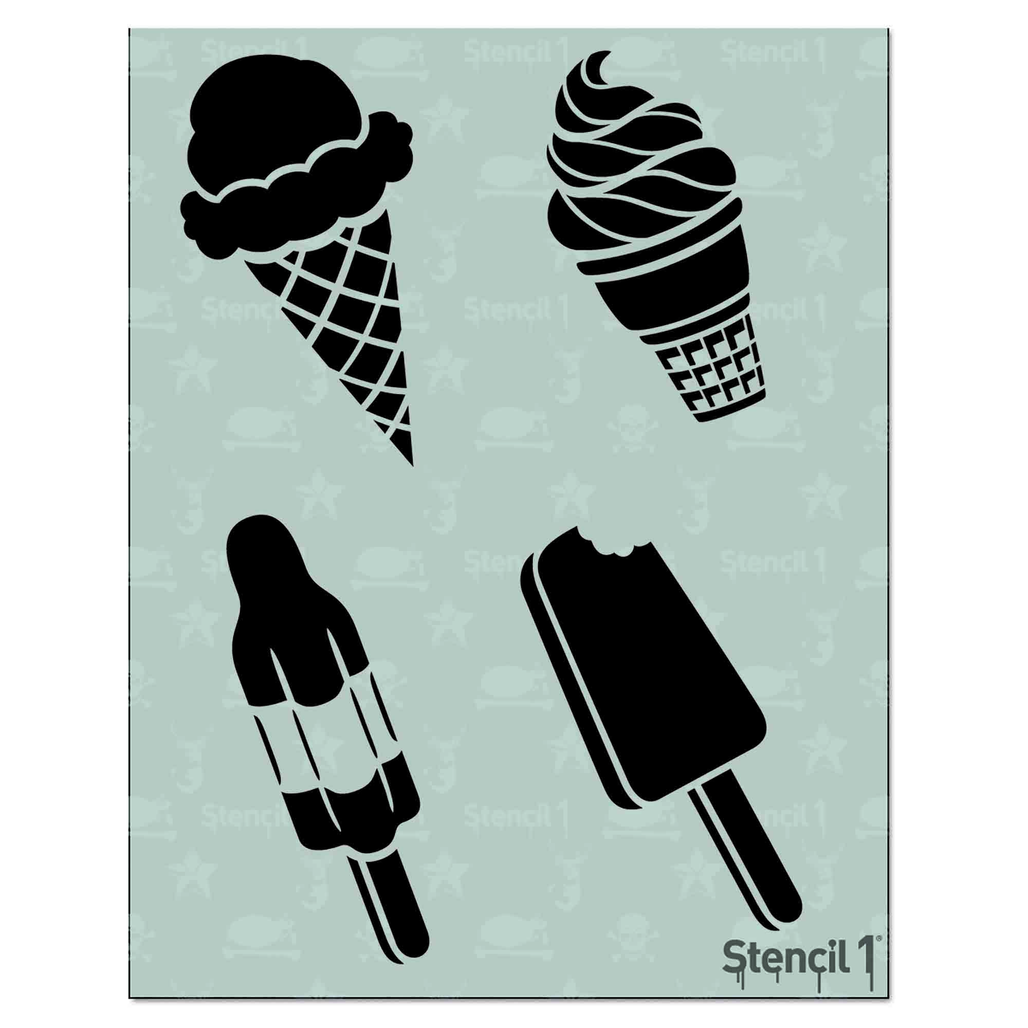 Ice Cream Stencil 4 pack Stencil 1 ice-cream-stencil-4-pack-stencil-1