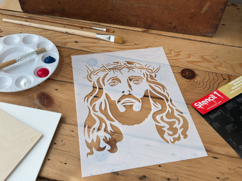 Jesus Stencil (8.5"x11") - Image 5