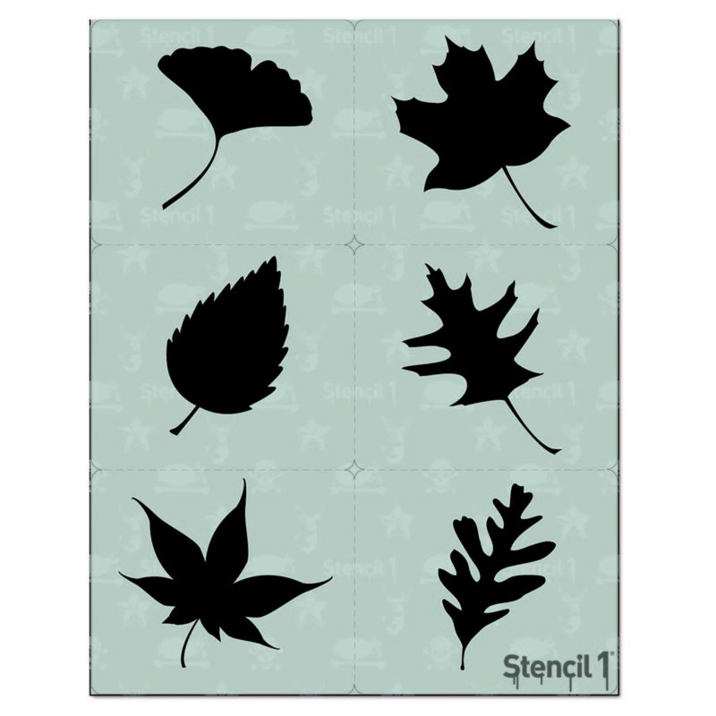 Leaves Silhouettes Stencil 6-pack | Stencil 1