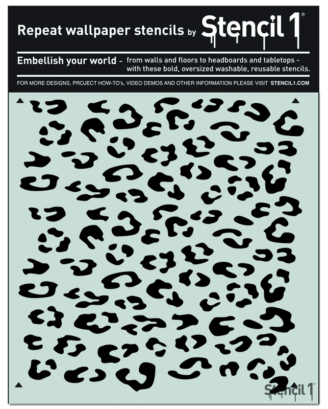 Leopard Repeat Pattern Wall Stencil (11"x11") - Image 3