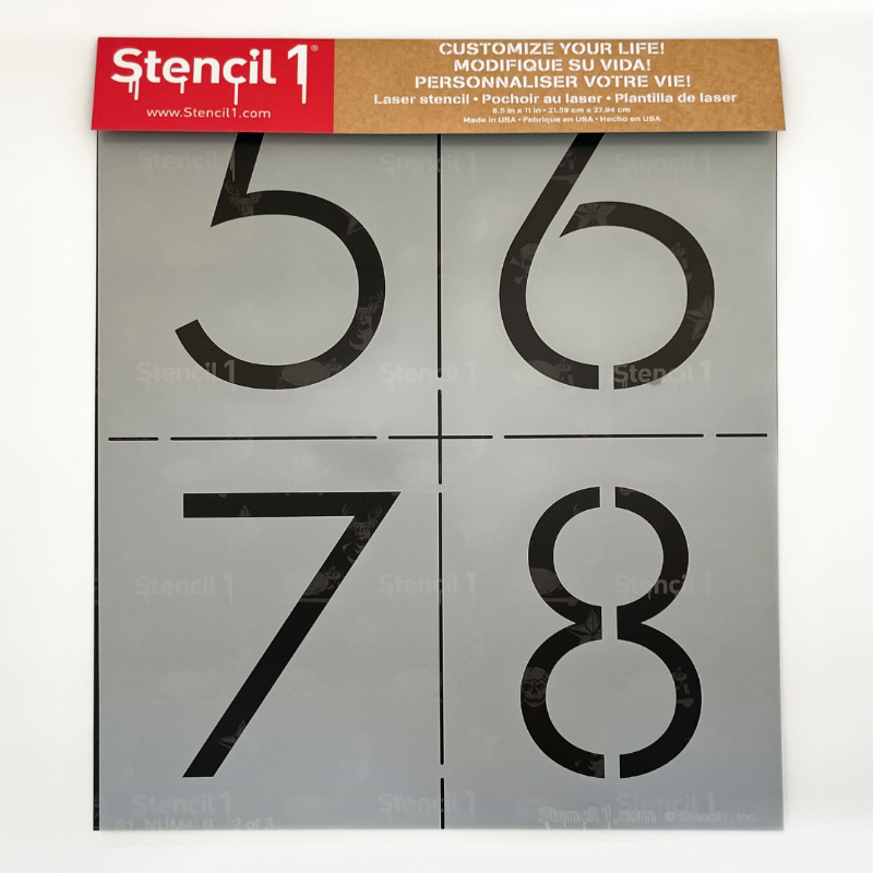 4" Modern Number Stencil Set - Image 5