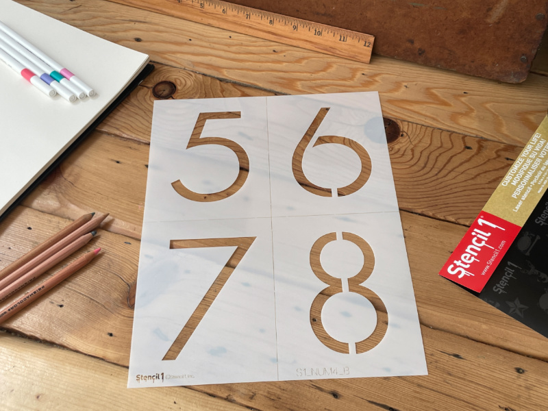 4" Modern Number Stencil Set - Image 8