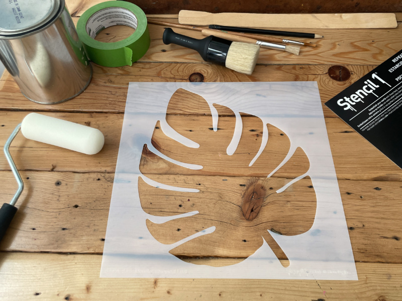 2-in-1 Monstera Tropical Leaf Stencil – Small (5.75" x 6") - Image 5