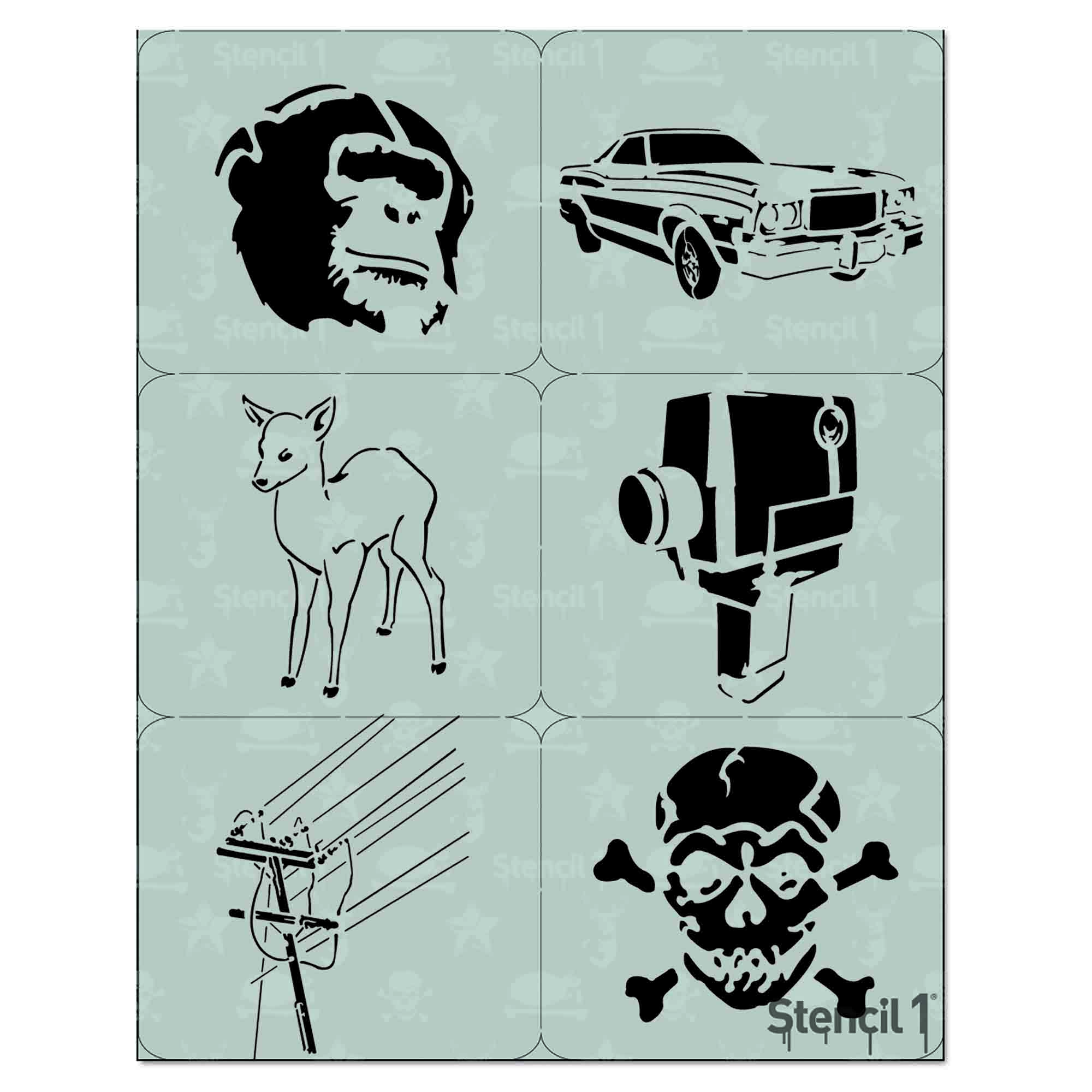 graffiti mini stencil set 2 6 pack stencil 1