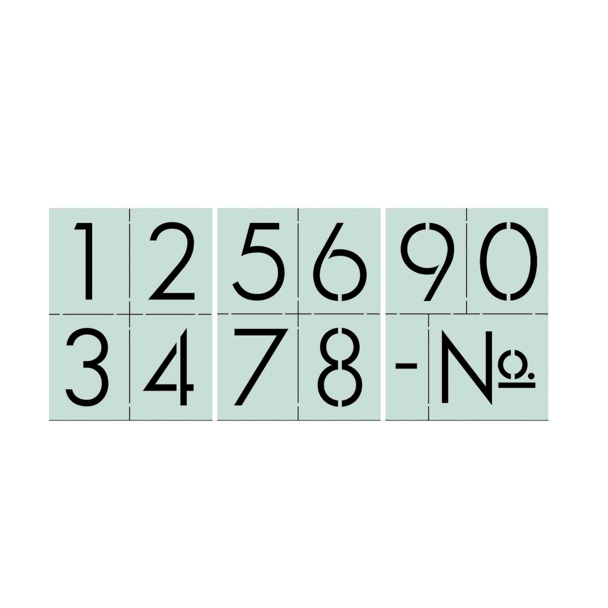 Simple Script Number Stencil Set