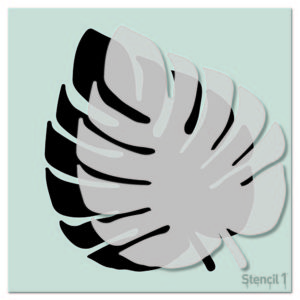 2-in-1 Monstera Tropical Leaf Wall Stencil (11" x 11")