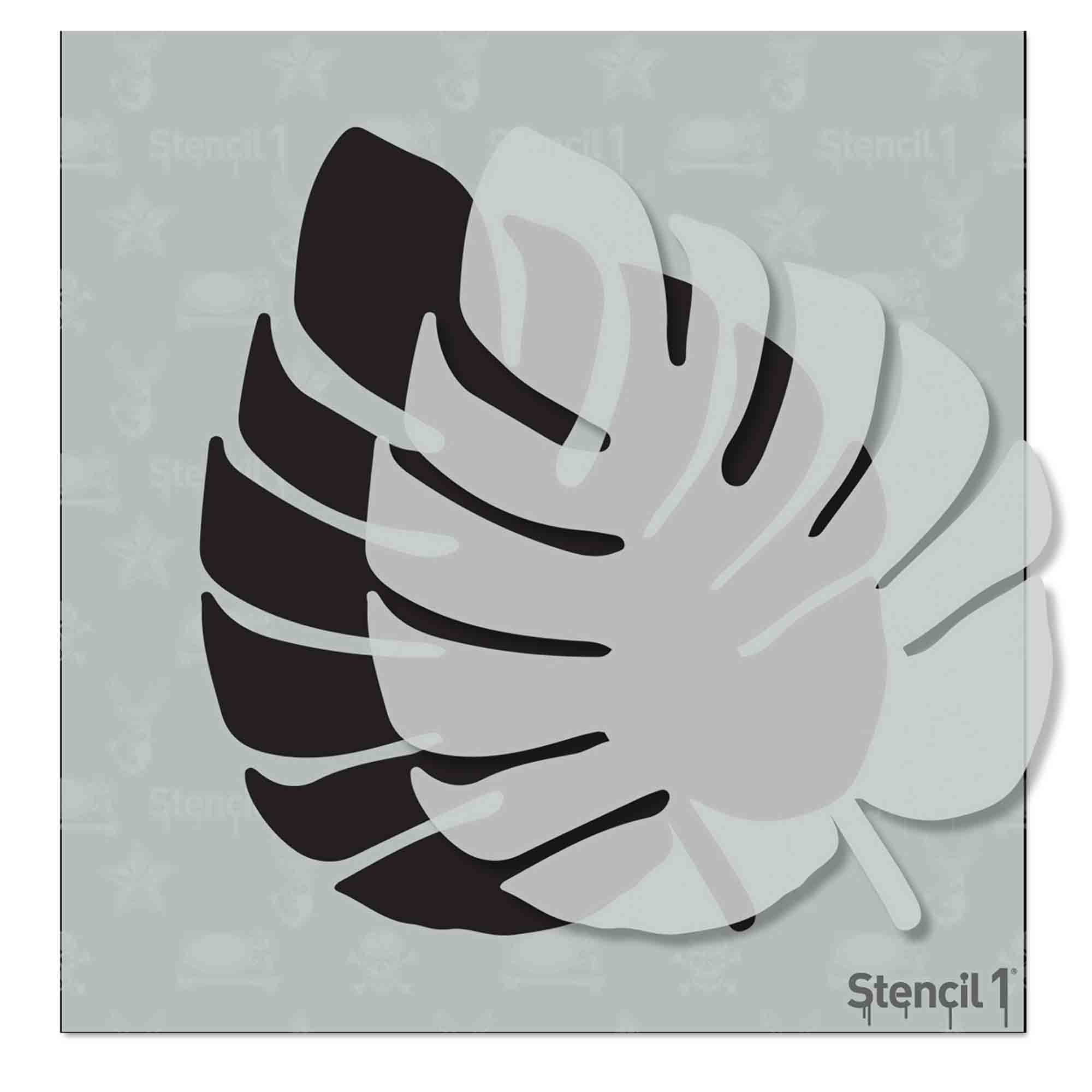 2-in-1 Monstera Tropical Leaf Stencil – Small (5.75" x 6")