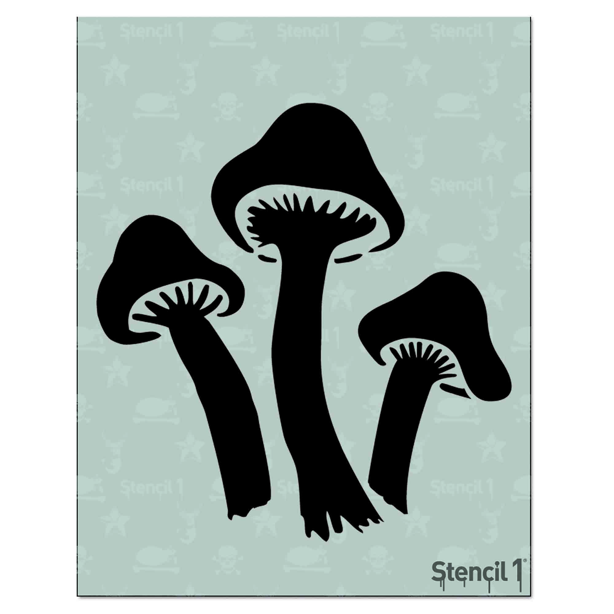 Mushrooms Stencil (8.5″x11″) Stencil 1