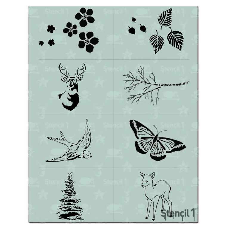 NATURE Stencil 8pack Stencil 1