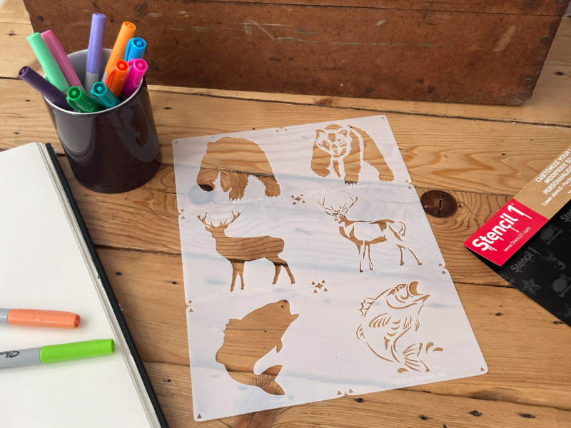 Outdoors Animals Stencil 3-Pack, Two Layers - Image 4