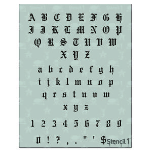 Old English Font Letter Stencils