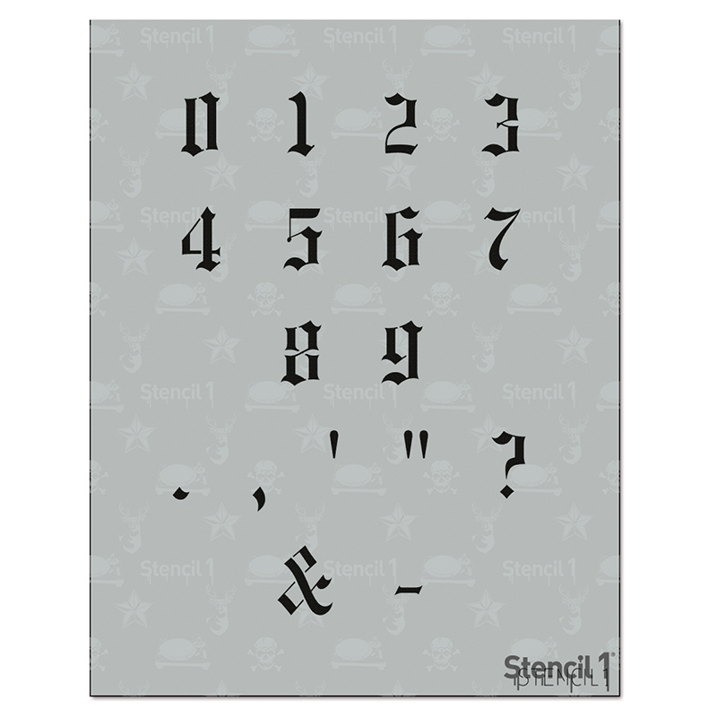 Old English Font Numbers 1