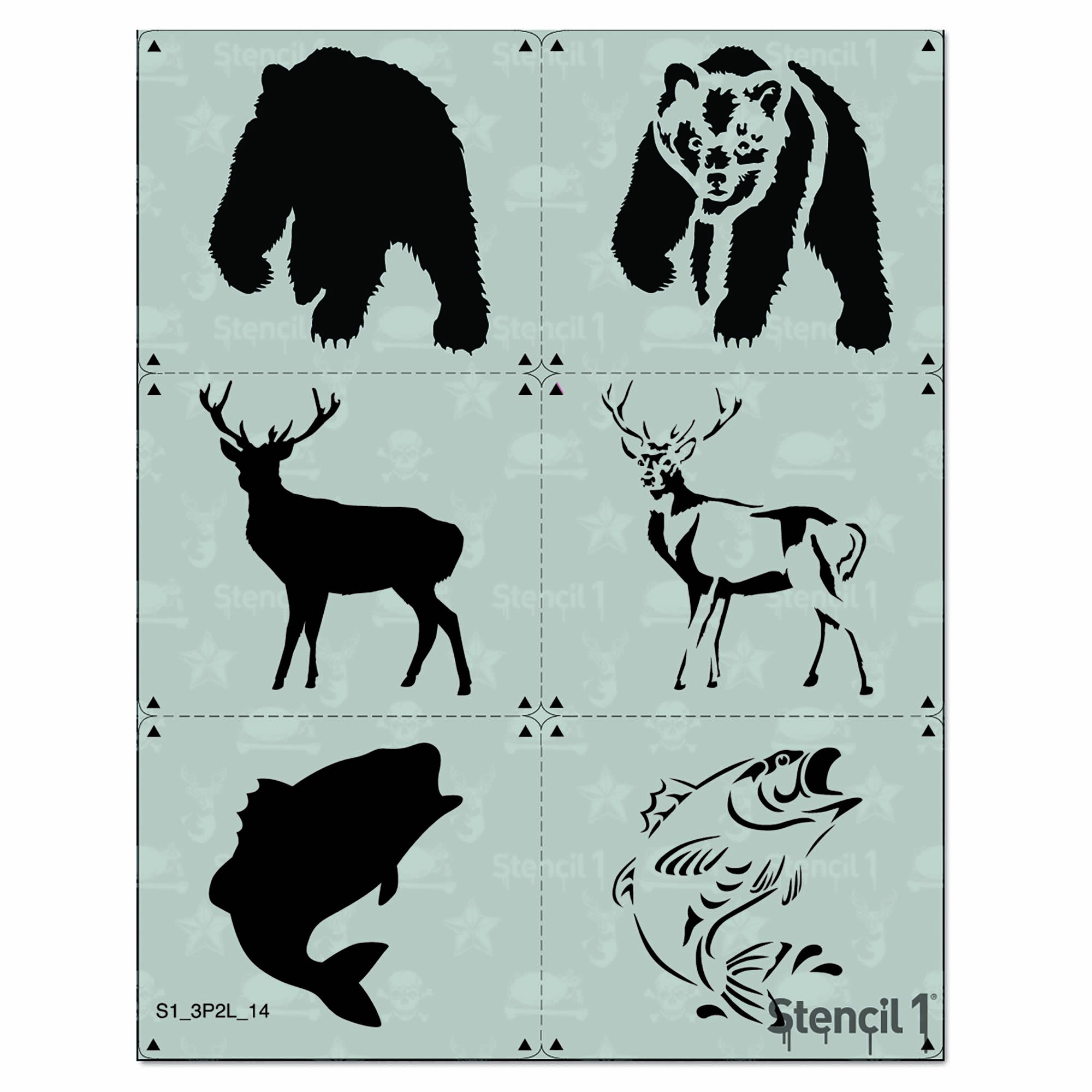 Outdoors Animals Stencil 3 Pack Two Layers Stencil 1