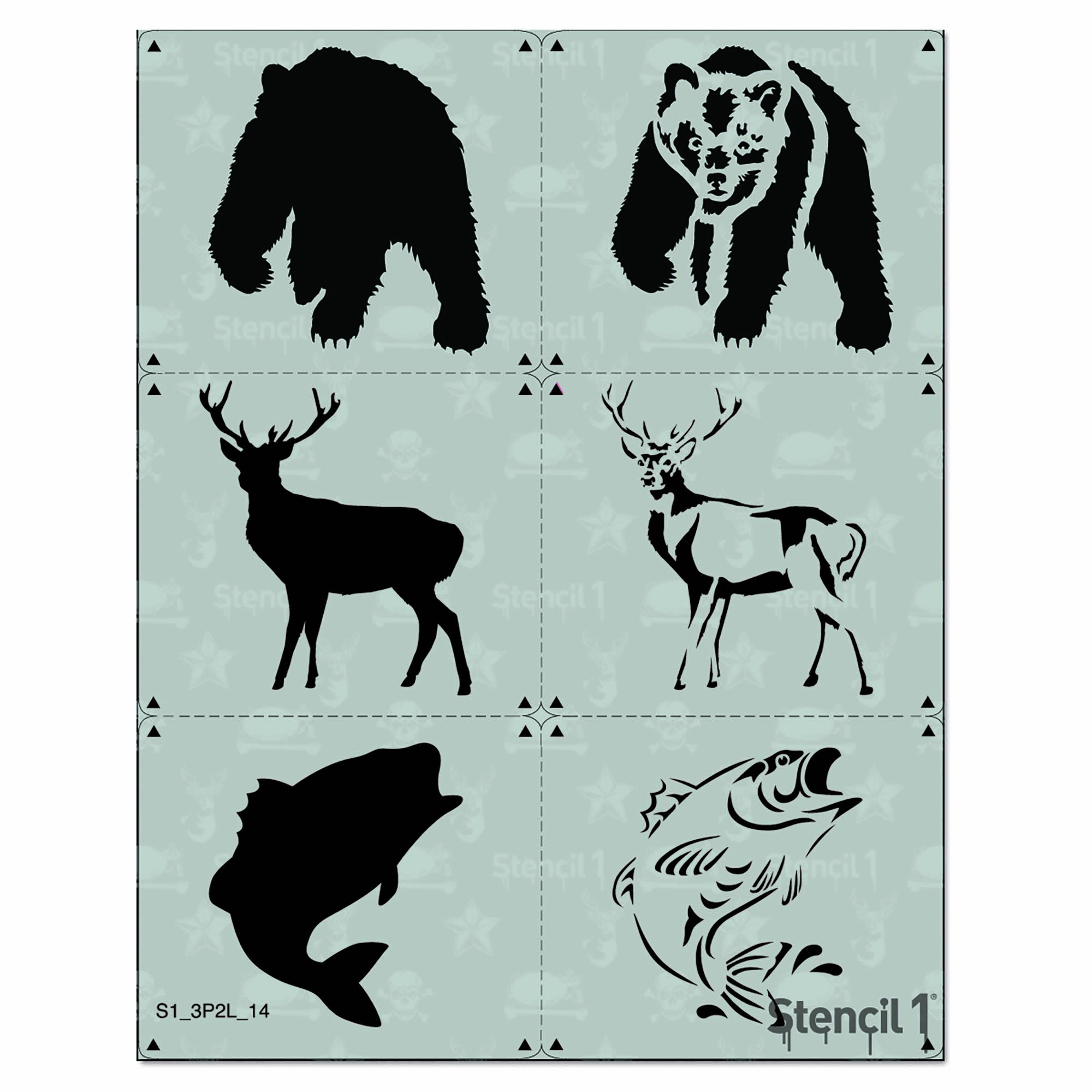 Outdoors Animals Stencil 3-Pack, Two Layers | Stencil 1 Outdoors Animals Stencil 3-Pack, Two Layers | Stencil 1