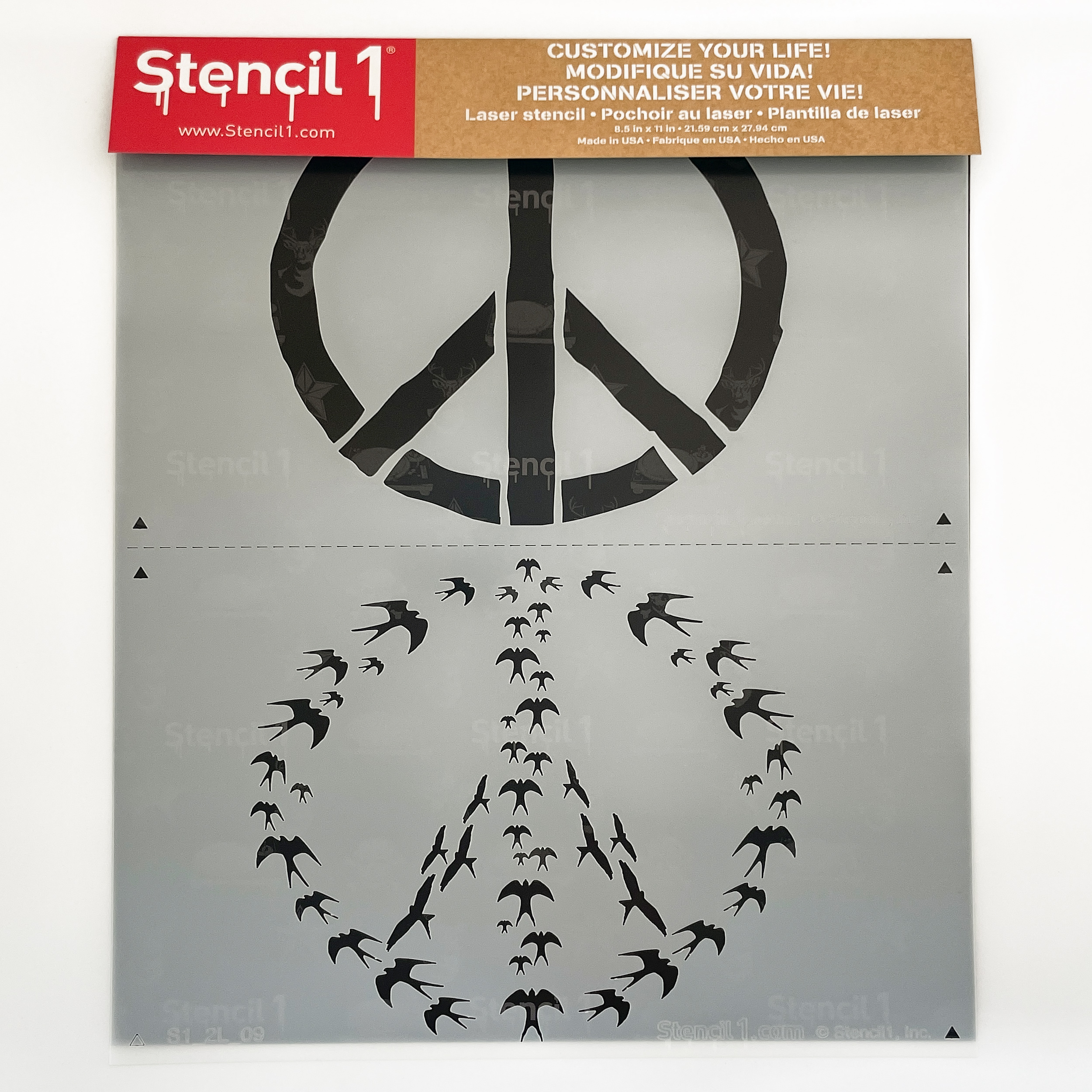 Peace Swallows Stencil - Two Layers - Image 3