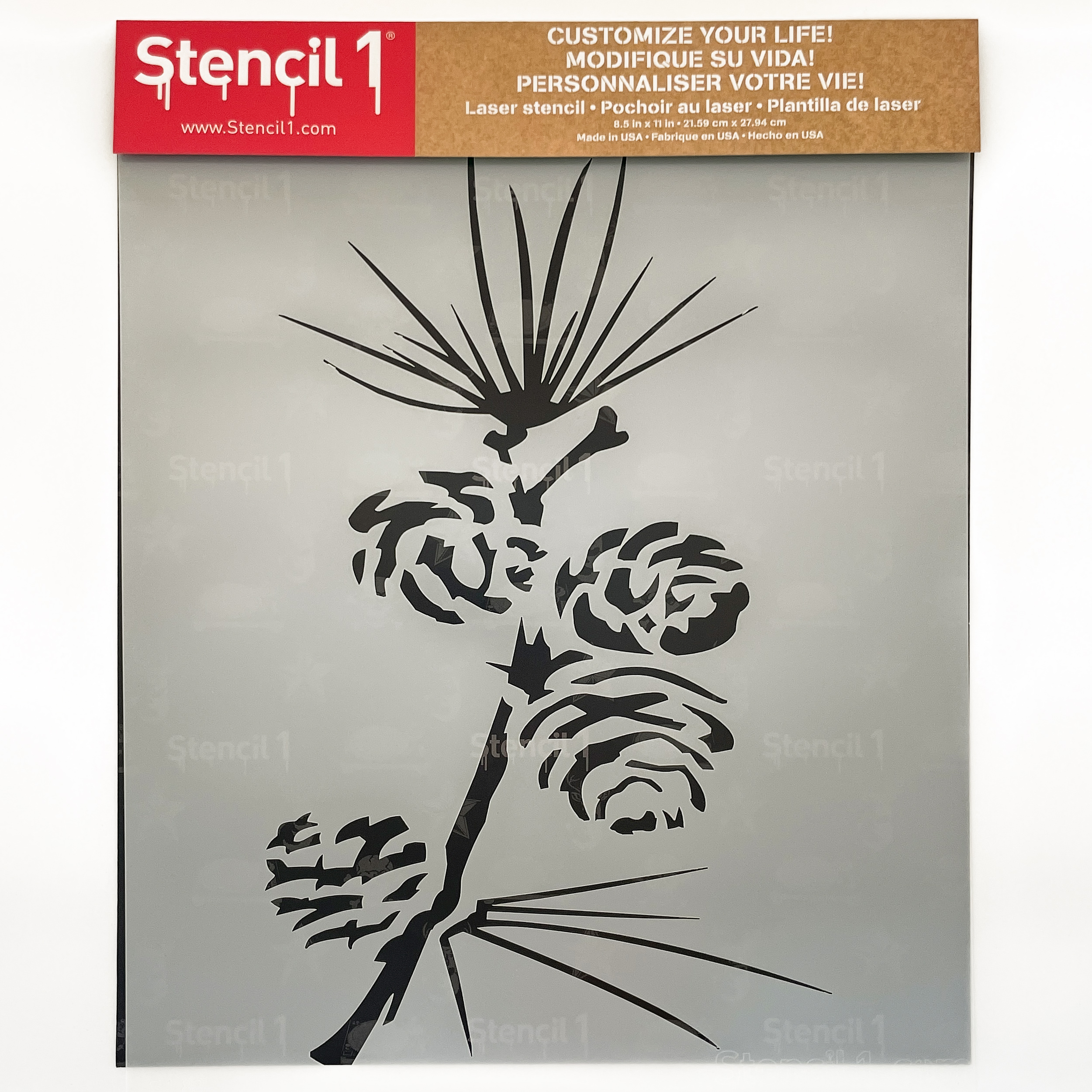 Pine Branch Stencil -Small (5.75"x6") - Image 3