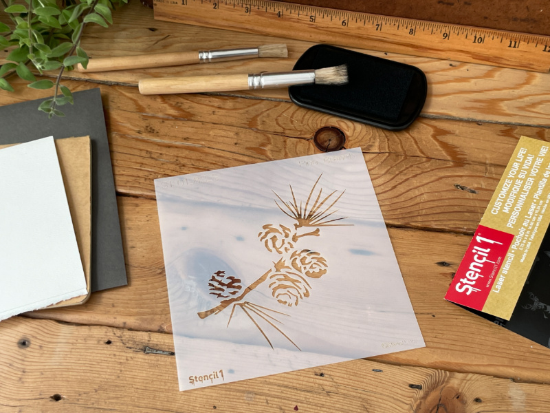 Pine Branch Stencil -Small (5.75"x6") - Image 4