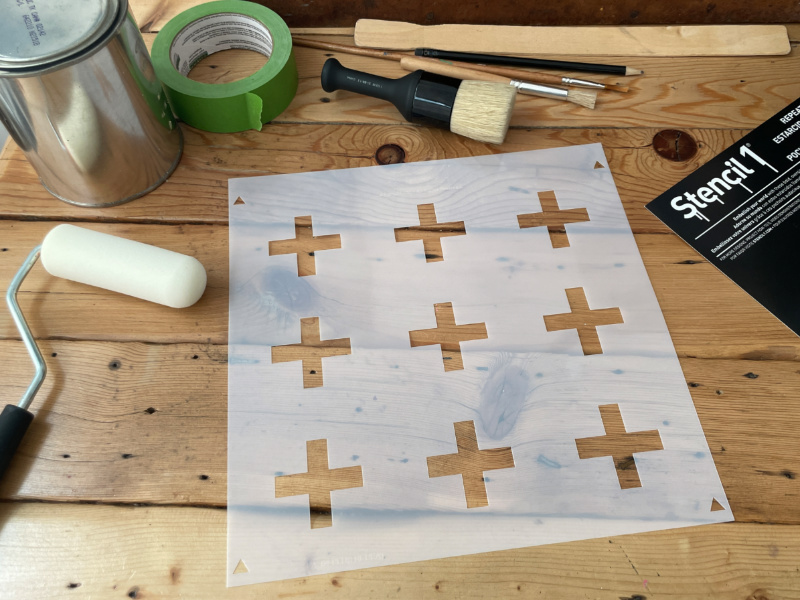 Plus Repeat Pattern Wall Stencil (11"x11") - Image 4