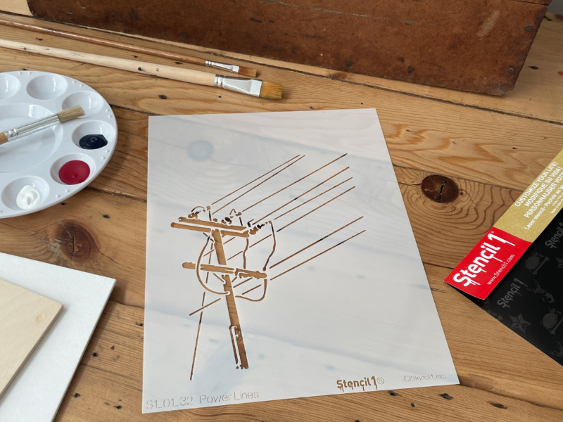 Powerlines Stencil (8.5"x11") - Image 4