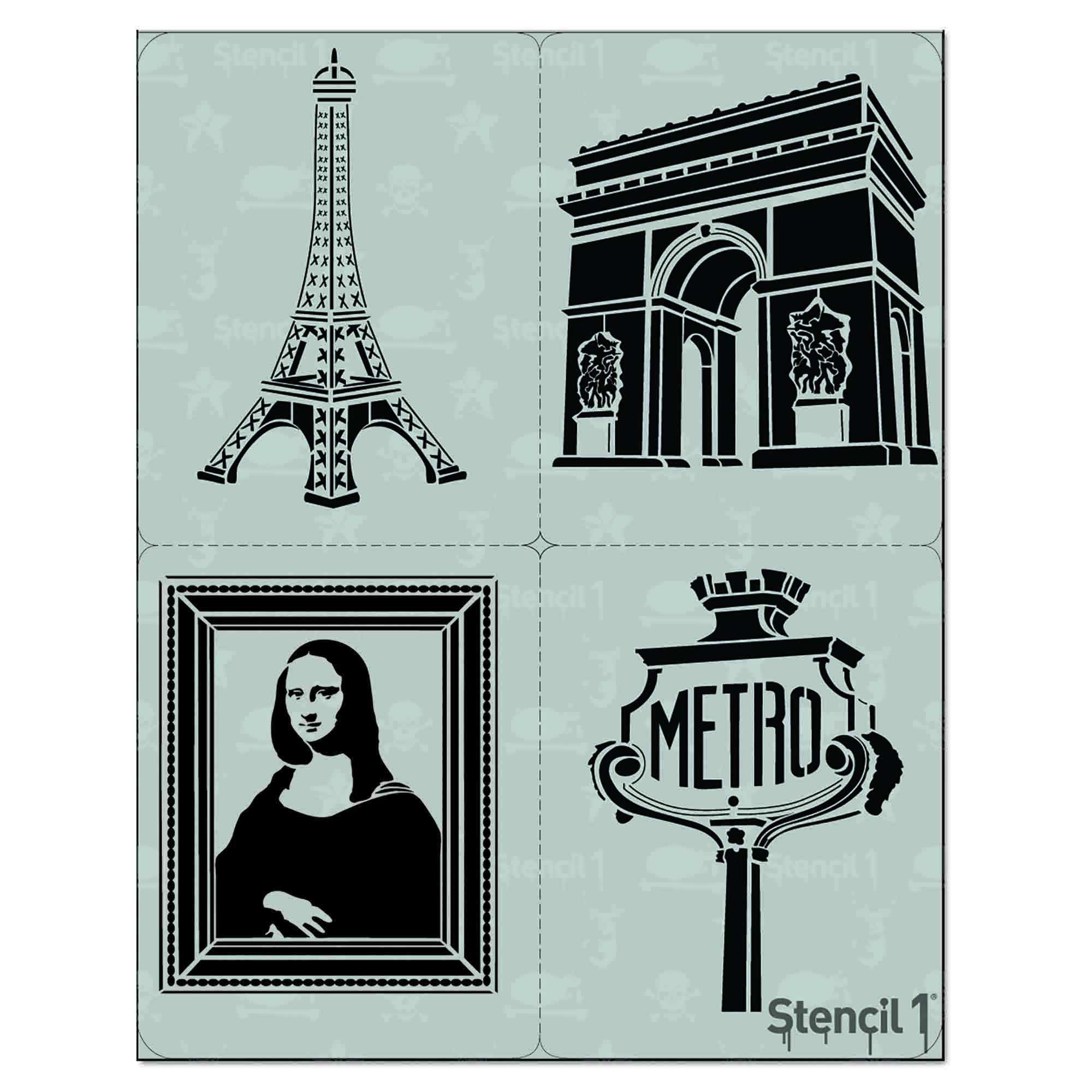 Paris Stencil 4-pack