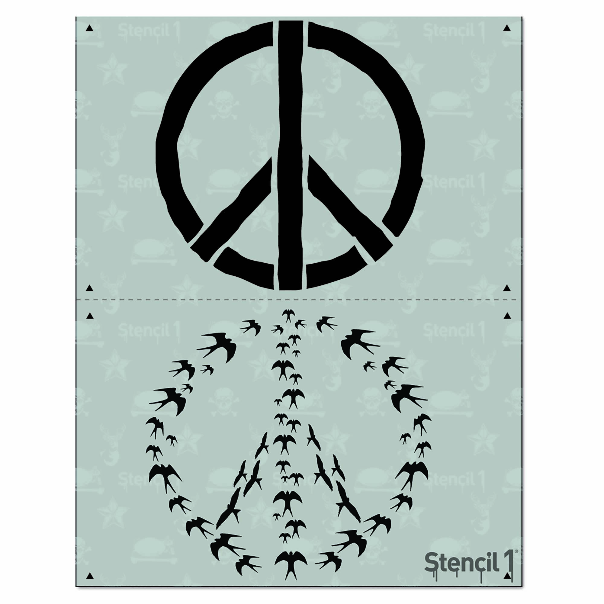 Peace Swallows Stencil - Two Layers