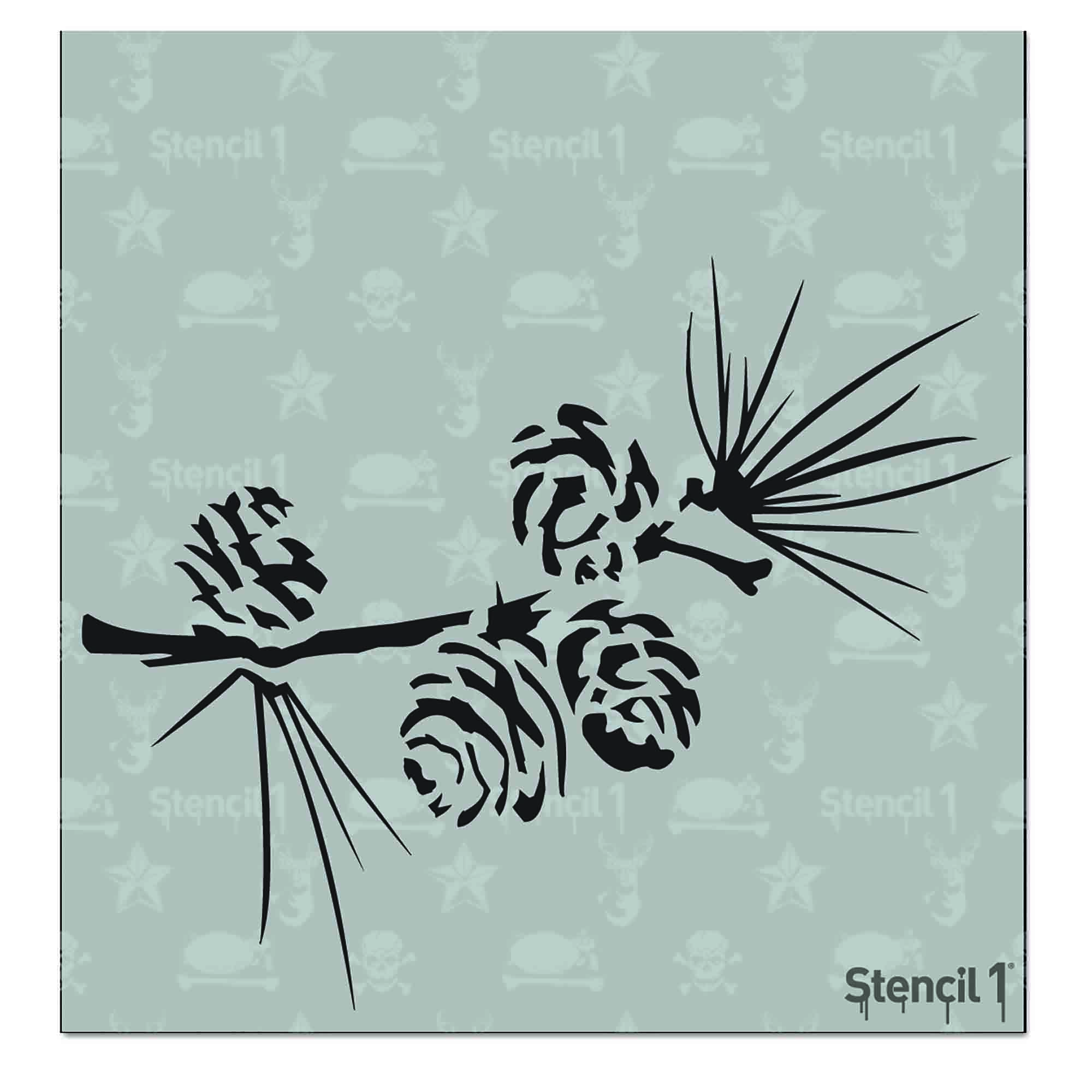 Pine Branch Stencil -Small (5.75"x6")