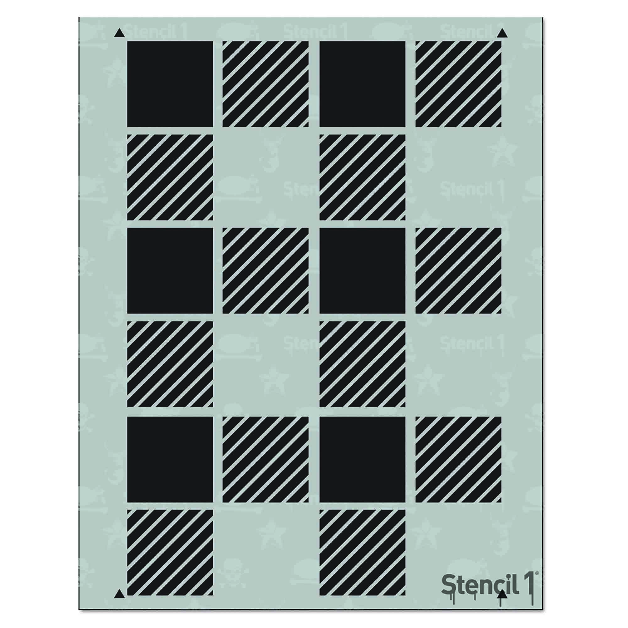Plaid Repeat Pattern Stencil (8.5″x11″) | Stencil 1