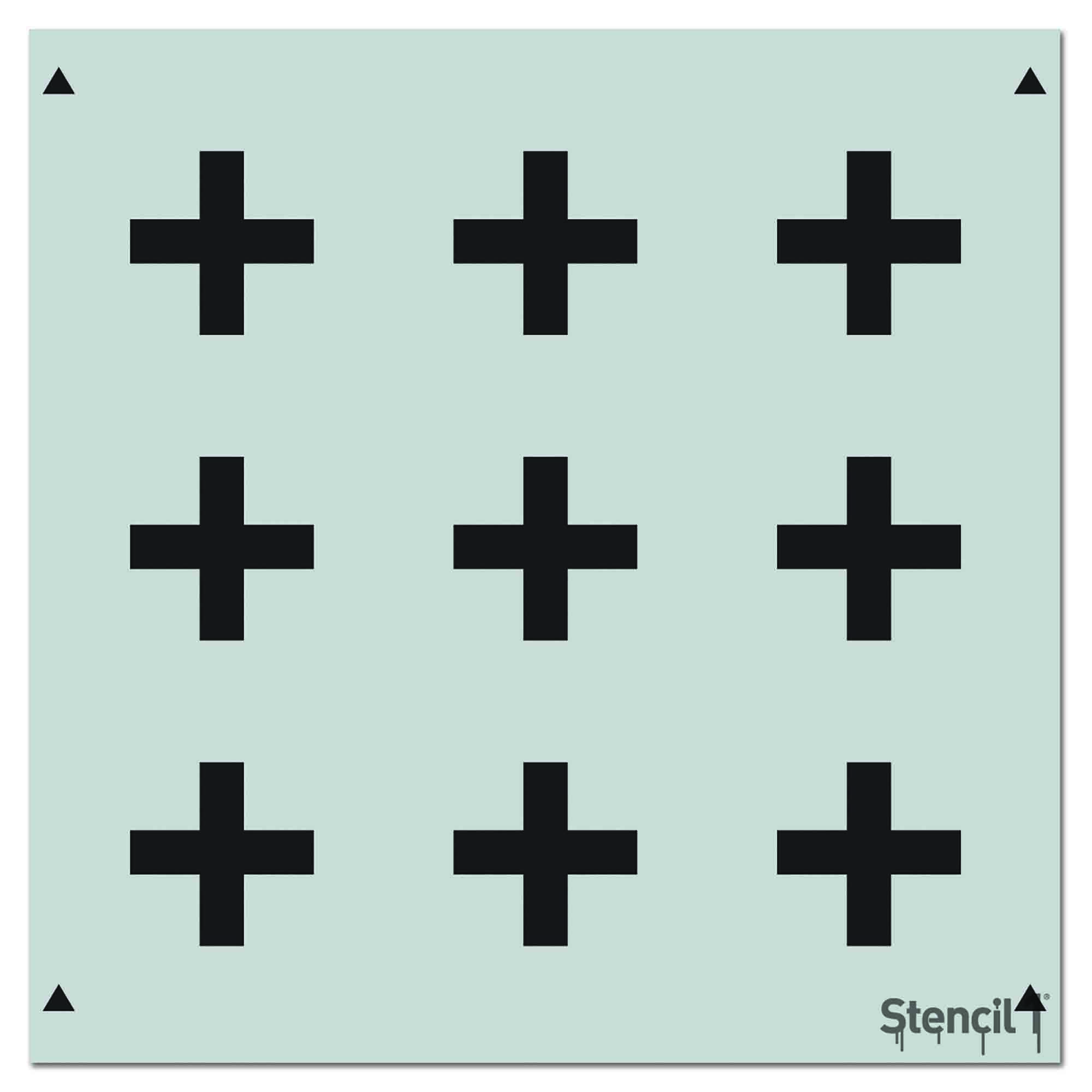 Plus Repeat Pattern Wall Stencil (11"x11")