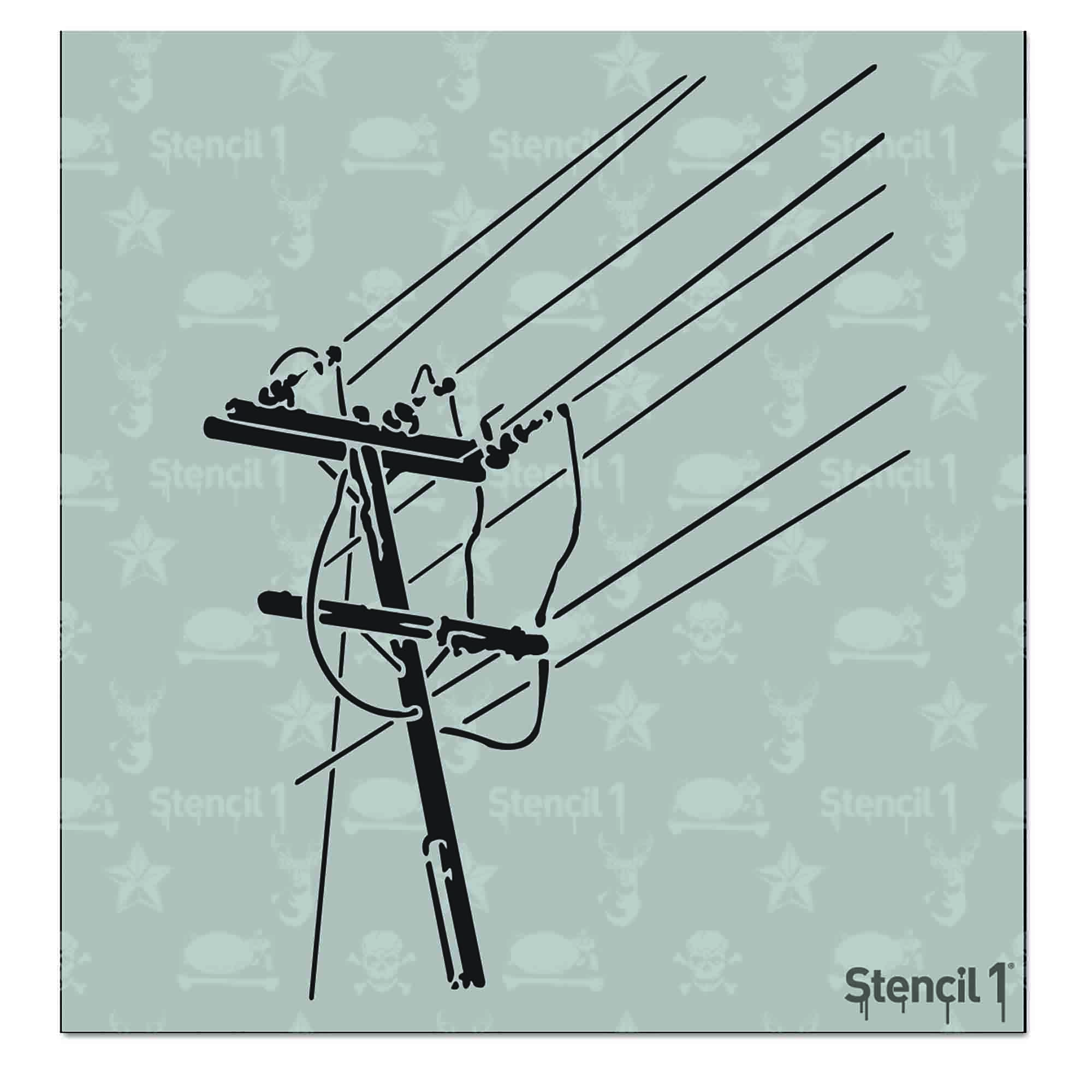 Power Lines Stencil - Small (5.75"x6")