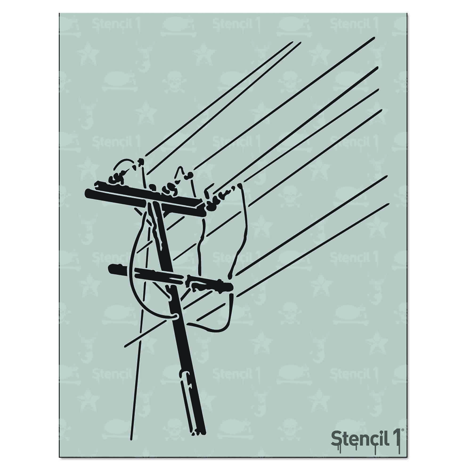 Powerlines Stencil (8.5"x11")