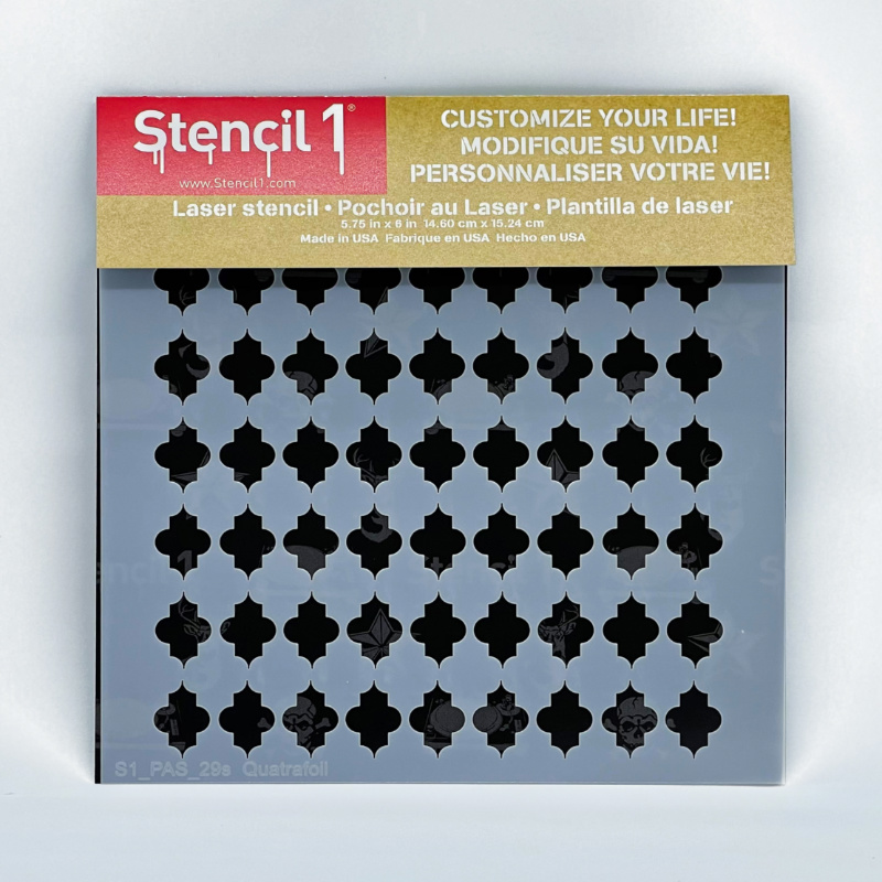 Quatrefoil Repeat Pattern Stencil -Small (5.75"x6") - Image 3