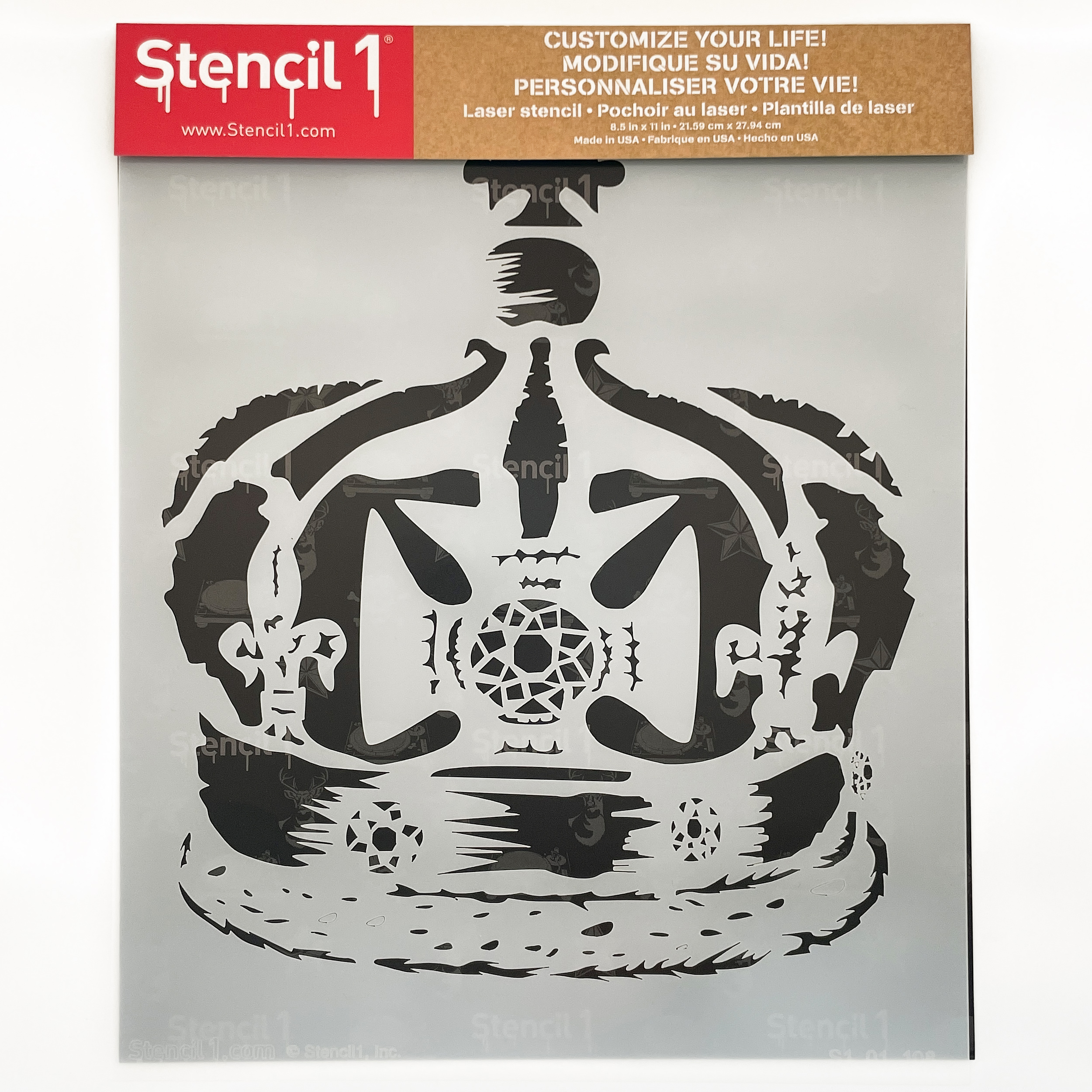 Queen's Crown - Distressed Stencil (8.5"x11") - Image 3