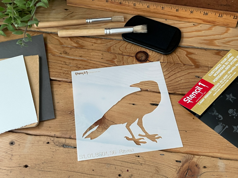 Raven Stencil -Small (5.75"x6") - Image 6