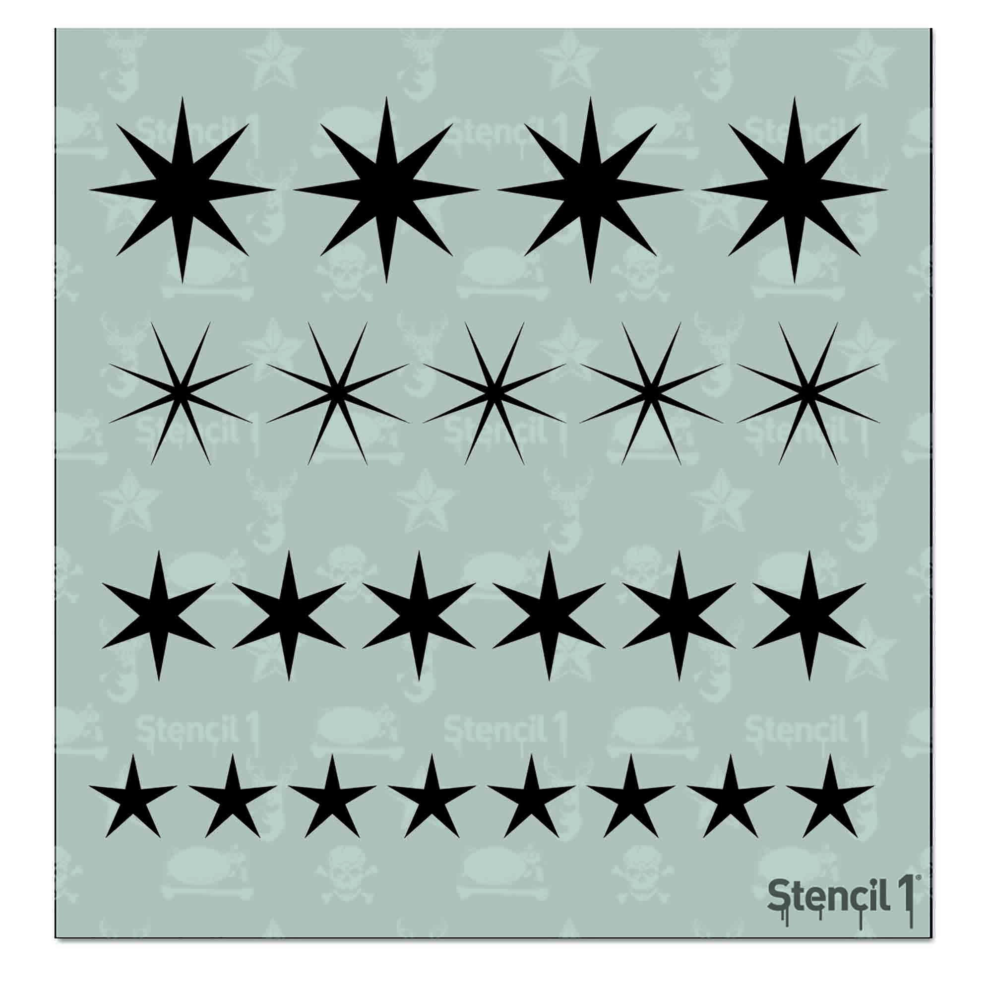 Stars Row Stencil -Small (5.75x6)