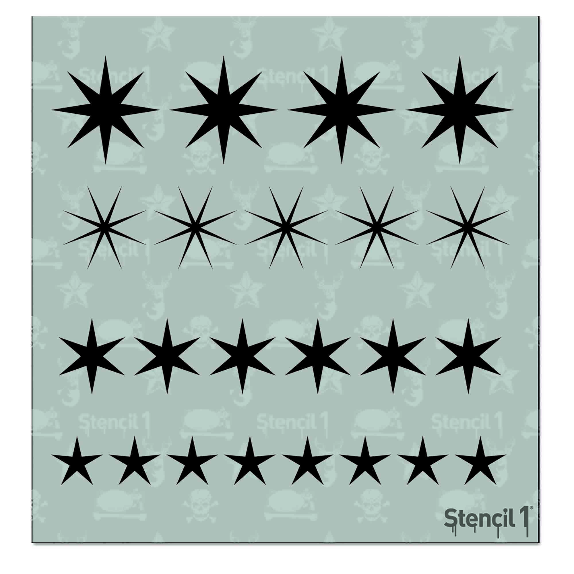 Stars Row Stencil -Small (5.75"x6")
