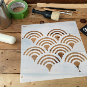 Scallop Repeat Pattern Wall Stencil (11"x11") - Image 5