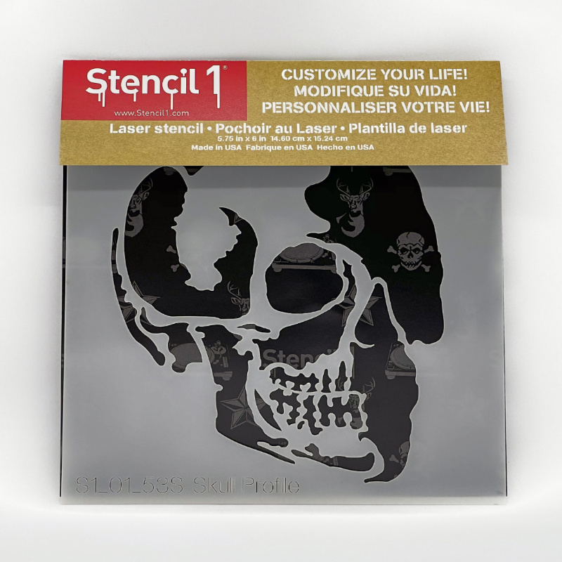 Skull Profile Stencil - Small (5.75"x6") - Image 6
