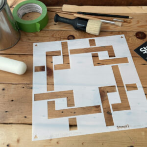 Square Lattice Repeat Pattern Wall Stencil (11"x11") - Image 7