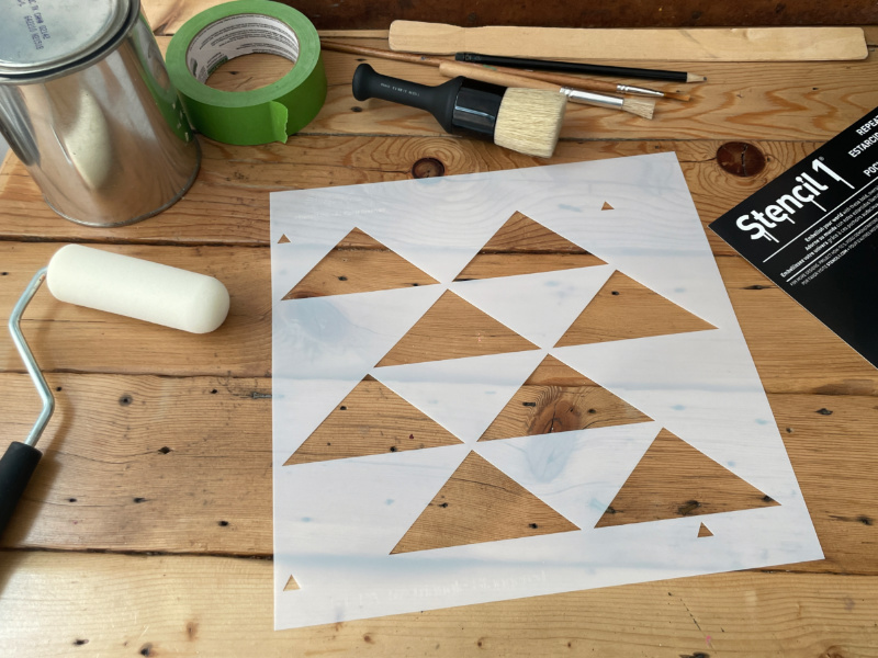 Staggered Triangle Repeat Pattern Wall Stencil (11"x11") - Image 5