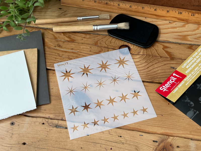 Stars Row Stencil -Small (5.75"x6") - Image 4